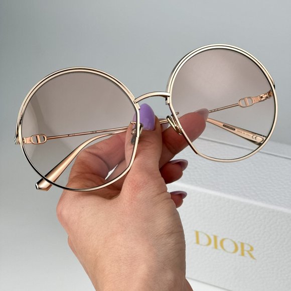 Dior EVERDIOR R1U D0F1 BRAND NEW Sunglasses Gold Gradient Brown Unisex Metal - Picture 1 of 13